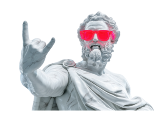 Classical Marble Statue Making Rock Gesture