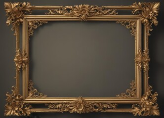 Gilded scroll frame, classic floral motif, antique style, antique, border