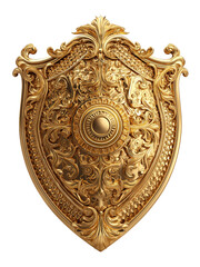 Ornate Golden Shield with Intricate Design