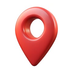 3D Location Pin Icon Isolated on White Background