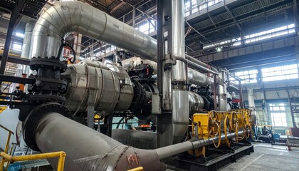 Naklejka premium Industrial Machinery in Modern Factory with Advanced Equipment Design