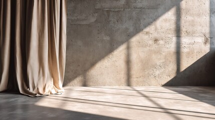 Light Cream Industrial Interior with Minimalist Design and Shadows