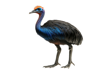 Obraz premium Cassowary standing and preening isolated on transparent background 