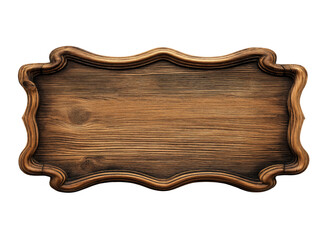 Elegant Wooden Serving Tray with Scalloped Edge