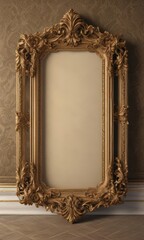 Elegant vintage frames on damask, ornate border ,  picture frames,  object