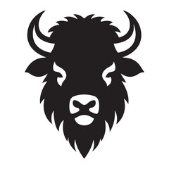 Bison Head Vector Illustration Strong and Majestic Buffalo Portrait