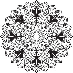 Creative mandala design with black and white.	