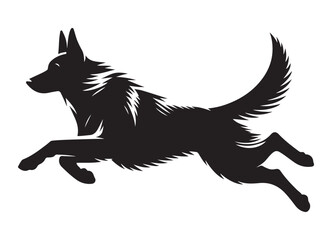 Silhouette of Leaping Dog Vector Illustration for Pet Lovers