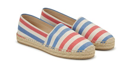 Striped Espadrilles in Blue, Red, and White