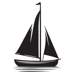 Elegant sailboat silhouette vector graphic symbolizing freedom and nautical exploration