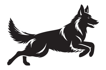 Dynamic german shepherd silhouette vector art energetic canine companion illustration