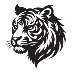 Tiger head tribal tattoo vector illustration graphic design artwork