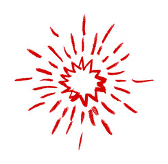 Boom Explosions Effects Crayon Chalk Drawing Vector