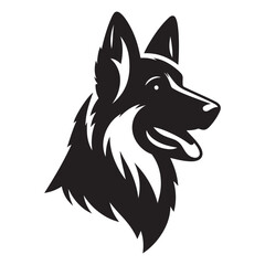 Naklejka premium German Shepherd Head Silhouette Vector Illustration for Pet Lovers