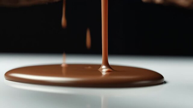Close-Up Slow Motion of Gooey Chocolate Bar Breaking in Half with Filling Oozing Out in 4K Quality