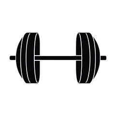 barbell icon heavy plates vector art silhouette