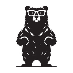 Cool Bear with Glasses Vector Illustration for Educational Projects