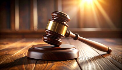 Judge’s gavel on wooden table – Generative AI Image