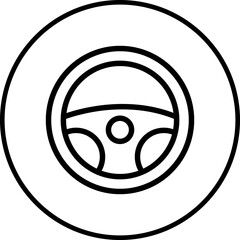 Car steering icon single vector illustration