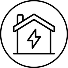 Electric house icon single vector illustration