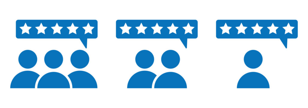 Customer feedback icon with five star satisfaction rating. Customer experience icon .