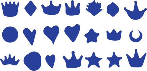Crown icons set