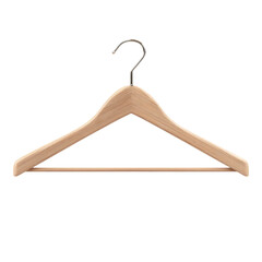 Wooden Clothes Hanger With Metal Hook  isolated on a transparent background