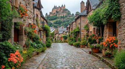 Fototapeta premium Charming European Village Street