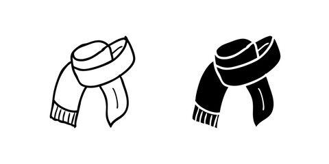 Vector icon set depicting scarves, perfect for winter and fashion designs.