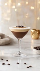 Festive Coffee Cocktail at Upscale Bar Setting
