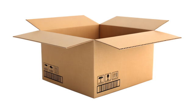 cardboard box on white background