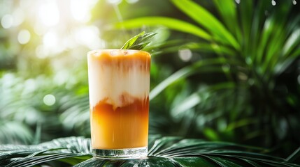 Cookie Crumble Latte with Milk Swirl Glass