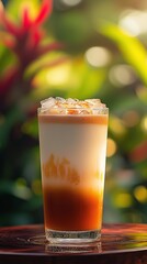 Layered Coffee Drink with Crumble and Foam