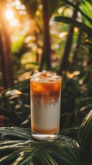 Layered Coffee Drink with Crumble and Foam