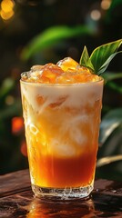 Tropical Iced Thai Tea Latte for Summer Caf&eacute; Menu