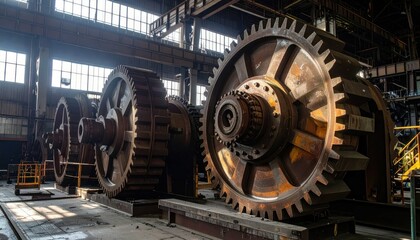 Large Industrial Gears in an Abandoned Manufacturing Facility
