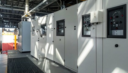 Industrial Control Panels in Modern Facility with Natural Light