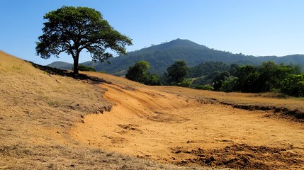 A Barren Hillside Once Covered in Jungle Now Stands as a Stark Reminder of Deforestation