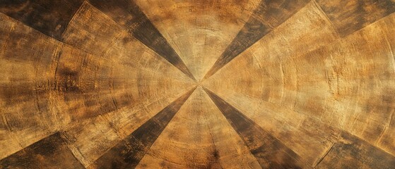 Obraz premium Wood texture displays radial geometric pattern with concentric rings, creating abstract background.