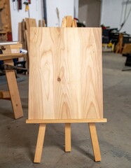Empty wooden signboard. Generative ai image