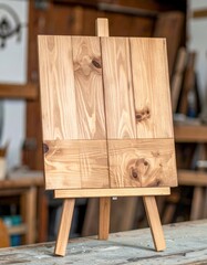 Empty wooden signboard. Generative ai image