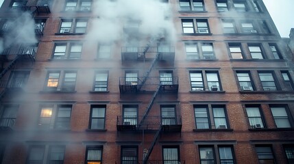 Large Building Covered in Air Conditioners Contributing to Heat and Environmental Damage in the Urban Area