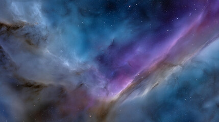 Fototapeta premium Vibrant cosmic nebula with swirling colors in deep space