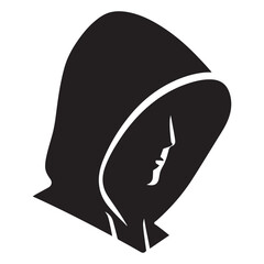 Hooded Silhouette Figure Mysterious Character Vector Illustration Concept
