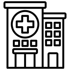 Obraz premium Hospital Building - outline icon