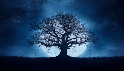 spooky tree dark night halloween horror blackground