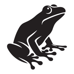 Silhouette Frog Illustration Amphibian Wildlife Design Vector