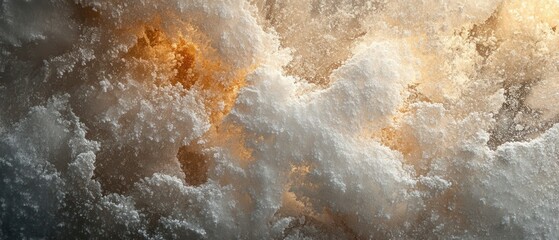 Salt crystals exhibit complex formations creating textured landscape.