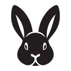 Rabbit Head Silhouette Vector Illustration Cute Animal Silhouette Face