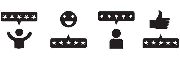 Fototapeta premium Customer review vector illustration. Feedback icon set. design eps 10 